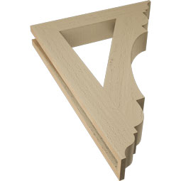 Ekena Millwork - BKTUR035X22X30OLY01RCPR - Timberthane Faux Wood Olympic Style Bracket, Traditional Ends, 3 1/2"W x 22"D x 30"H, Primed Tan