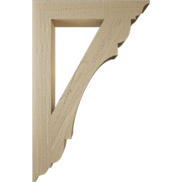 Ekena Millwork - BKTUR035X22X34OLY01RCPR - Timberthane Faux Wood Olympic Style Bracket, Traditional Ends, 3 1/2"W x 22"D x 34"H, Primed Tan