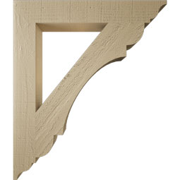 Ekena Millwork - BKTUR035X24X28OLY01RCPR - Timberthane Faux Wood Olympic Style Bracket, Traditional Ends, 3 1/2"W x 24"D x 28"H, Primed Tan