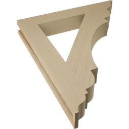 Ekena Millwork - BKTUR035X24X28OLY01RCPR - Timberthane Faux Wood Olympic Style Bracket, Traditional Ends, 3 1/2"W x 24"D x 28"H, Primed Tan