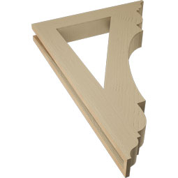 Ekena Millwork - BKTUR035X24X36OLY01RCPR - Timberthane Faux Wood Olympic Style Bracket, Traditional Ends, 3 1/2"W x 24"D x 36"H, Primed Tan