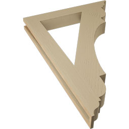 Ekena Millwork - BKTUR035X26X38OLY01RCPR - Timberthane Faux Wood Olympic Style Bracket, Traditional Ends, 3 1/2"W x 26"D x 38"H, Primed Tan