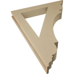 Ekena Millwork - BKTUR035X28X36OLY01RCPR - Timberthane Faux Wood Olympic Style Bracket, Traditional Ends, 3 1/2"W x 28"D x 36"H, Primed Tan
