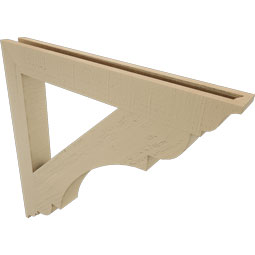 Ekena Millwork - BKTUR035X30X30OLY01RCPR - Timberthane Faux Wood Olympic Style Bracket, Traditional Ends, 3 1/2"W x 30"D x 30"H, Primed Tan