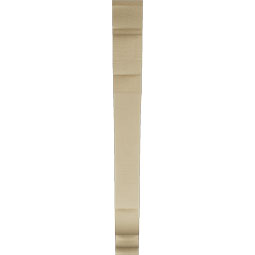 Ekena Millwork - BKTUR035X30X34OLY01RCPR - Timberthane Faux Wood Olympic Style Bracket, Traditional Ends, 3 1/2"W x 30"D x 34"H, Primed Tan