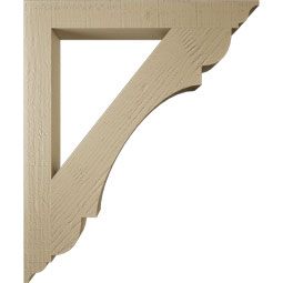 Ekena Millwork - BKTUR035X30X36OLY01RCPR - Timberthane Faux Wood Olympic Style Bracket, Traditional Ends, 3 1/2"W x 30"D x 36"H, Primed Tan