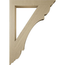 Ekena Millwork - BKTUR035X30X42OLY01RCPR - Timberthane Faux Wood Olympic Style Bracket, Traditional Ends, 3 1/2"W x 30"D x 42"H, Primed Tan