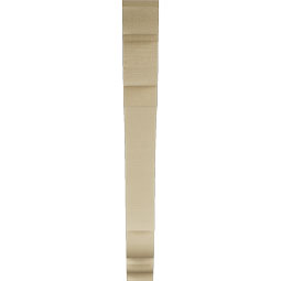Ekena Millwork - BKTUR035X32X32OLY01RCPR - Timberthane Faux Wood Olympic Style Bracket, Traditional Ends, 3 1/2"W x 32"D x 32"H, Primed Tan