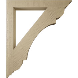Ekena Millwork - BKTUR035X32X38OLY01RCPR - Timberthane Faux Wood Olympic Style Bracket, Traditional Ends, 3 1/2"W x 32"D x 38"H, Primed Tan