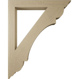 Ekena Millwork - BKTUR035X32X40OLY01RCPR - Timberthane Faux Wood Olympic Style Bracket, Traditional Ends, 3 1/2"W x 32"D x 40"H, Primed Tan