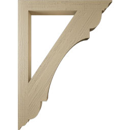Ekena Millwork - BKTUR035X32X44OLY01RCPR - Timberthane Faux Wood Olympic Style Bracket, Traditional Ends, 3 1/2"W x 32"D x 44"H, Primed Tan