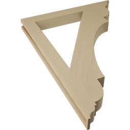 Ekena Millwork - BKTUR035X32X44OLY01RCPR - Timberthane Faux Wood Olympic Style Bracket, Traditional Ends, 3 1/2"W x 32"D x 44"H, Primed Tan