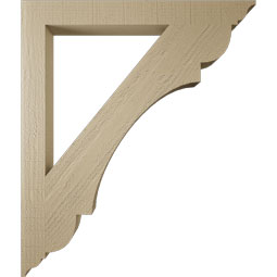 Ekena Millwork - BKTUR035X34X40OLY01RCPR - Timberthane Faux Wood Olympic Style Bracket, Traditional Ends, 3 1/2"W x 34"D x 40"H, Primed Tan