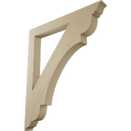 Ekena Millwork - BKTUR035X34X40OLY01RCPR - Timberthane Faux Wood Olympic Style Bracket, Traditional Ends, 3 1/2"W x 34"D x 40"H, Primed Tan