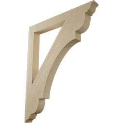 Ekena Millwork - BKTUR035X34X42OLY01RCPR - Timberthane Faux Wood Olympic Style Bracket, Traditional Ends, 3 1/2"W x 34"D x 42"H, Primed Tan