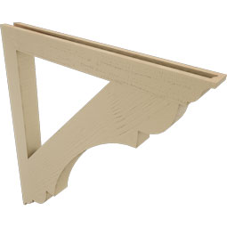 Ekena Millwork - BKTUR035X36X40OLY01RCPR - Timberthane Faux Wood Olympic Style Bracket, Traditional Ends, 3 1/2"W x 36"D x 40"H, Primed Tan