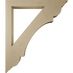 Ekena Millwork - BKTUR035X36X42OLY01RCPR - Timberthane Faux Wood Olympic Style Bracket, Traditional Ends, 3 1/2"W x 36"D x 42"H, Primed Tan