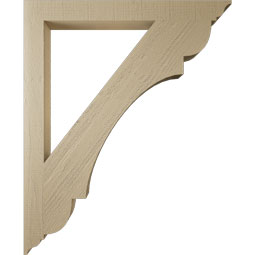 Ekena Millwork - BKTUR035X36X44OLY01RCPR - Timberthane Faux Wood Olympic Style Bracket, Traditional Ends, 3 1/2"W x 36"D x 44"H, Primed Tan