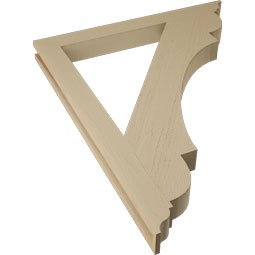 Ekena Millwork - BKTUR035X36X44OLY01RCPR - Timberthane Faux Wood Olympic Style Bracket, Traditional Ends, 3 1/2"W x 36"D x 44"H, Primed Tan