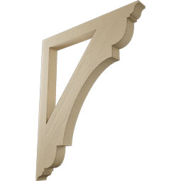 Ekena Millwork - BKTUR035X36X44OLY01RCPR - Timberthane Faux Wood Olympic Style Bracket, Traditional Ends, 3 1/2"W x 36"D x 44"H, Primed Tan