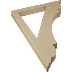 Ekena Millwork - BKTUR035X36X48OLY01RCPR - Timberthane Faux Wood Olympic Style Bracket, Traditional Ends, 3 1/2"W x 36"D x 48"H, Primed Tan