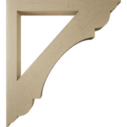 Ekena Millwork - BKTUR035X38X42OLY01RCPR - Timberthane Faux Wood Olympic Style Bracket, Traditional Ends, 3 1/2"W x 38"D x 42"H, Primed Tan