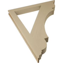 Ekena Millwork - BKTUR035X38X46OLY01RCPR - Timberthane Faux Wood Olympic Style Bracket, Traditional Ends, 3 1/2"W x 38"D x 46"H, Primed Tan