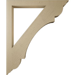 Ekena Millwork - BKTUR035X40X48OLY01RCPR - Timberthane Faux Wood Olympic Style Bracket, Traditional Ends, 3 1/2"W x 40"D x 48"H, Primed Tan