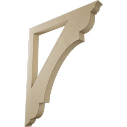 Ekena Millwork - BKTUR035X40X48OLY01RCPR - Timberthane Faux Wood Olympic Style Bracket, Traditional Ends, 3 1/2"W x 40"D x 48"H, Primed Tan