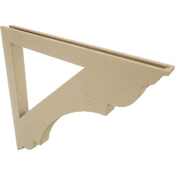 Ekena Millwork - BKTUR035X42X42OLY01RCPR - Timberthane Faux Wood Olympic Style Bracket, Traditional Ends, 3 1/2"W x 42"D x 42"H, Primed Tan