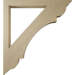 Ekena Millwork - BKTUR035X44X48OLY01RCPR - Timberthane Faux Wood Olympic Style Bracket, Traditional Ends, 3 1/2"W x 44"D x 48"H, Primed Tan