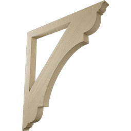 Ekena Millwork - BKTUR035X44X48OLY01RCPR - Timberthane Faux Wood Olympic Style Bracket, Traditional Ends, 3 1/2"W x 44"D x 48"H, Primed Tan