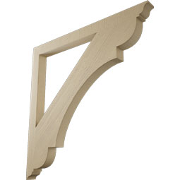 Ekena Millwork - BKTUR035X46X46OLY01RCPR - Timberthane Faux Wood Olympic Style Bracket, Traditional Ends, 3 1/2"W x 46"D x 46"H, Primed Tan