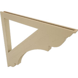 Ekena Millwork - BKTUR035X48X48OLY01RCPR - Timberthane Faux Wood Olympic Style Bracket, Traditional Ends, 3 1/2"W x 48"D x 48"H, Primed Tan