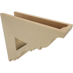 Ekena Millwork - BKTUR055X18X18OLY01RCPR - Timberthane Faux Wood Olympic Style Bracket, Traditional Ends, 5 1/2"W x 18"D x 18"H, Primed Tan