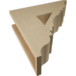 Ekena Millwork - BKTUR055X18X18OLY01RCPR - Timberthane Faux Wood Olympic Style Bracket, Traditional Ends, 5 1/2"W x 18"D x 18"H, Primed Tan