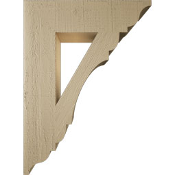 Ekena Millwork - BKTUR055X22X30OLY01RCPR - Timberthane Faux Wood Olympic Style Bracket, Traditional Ends, 5 1/2"W x 22"D x 30"H, Primed Tan