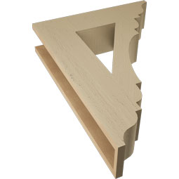 Ekena Millwork - BKTUR055X22X30OLY01RCPR - Timberthane Faux Wood Olympic Style Bracket, Traditional Ends, 5 1/2"W x 22"D x 30"H, Primed Tan