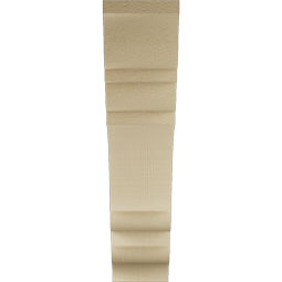 Ekena Millwork - BKTUR055X24X24OLY01RCPR - Timberthane Faux Wood Olympic Style Bracket, Traditional Ends, 5 1/2"W x 24"D x 24"H, Primed Tan