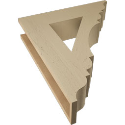 Ekena Millwork - BKTUR055X24X28OLY01RCPR - Timberthane Faux Wood Olympic Style Bracket, Traditional Ends, 5 1/2"W x 24"D x 28"H, Primed Tan