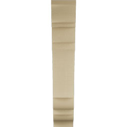 Ekena Millwork - BKTUR055X24X32OLY01RCPR - Timberthane Faux Wood Olympic Style Bracket, Traditional Ends, 5 1/2"W x 24"D x 32"H, Primed Tan
