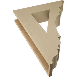 Ekena Millwork - BKTUR055X24X32OLY01RCPR - Timberthane Faux Wood Olympic Style Bracket, Traditional Ends, 5 1/2"W x 24"D x 32"H, Primed Tan