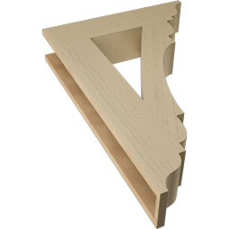 Ekena Millwork - BKTUR055X24X36OLY01RCPR - Timberthane Faux Wood Olympic Style Bracket, Traditional Ends, 5 1/2"W x 24"D x 36"H, Primed Tan