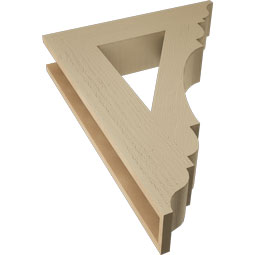 Ekena Millwork - BKTUR055X26X34OLY01RCPR - Timberthane Faux Wood Olympic Style Bracket, Traditional Ends, 5 1/2"W x 26"D x 34"H, Primed Tan
