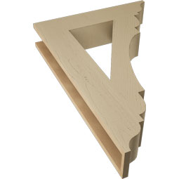 Ekena Millwork - BKTUR055X26X38OLY01RCPR - Timberthane Faux Wood Olympic Style Bracket, Traditional Ends, 5 1/2"W x 26"D x 38"H, Primed Tan