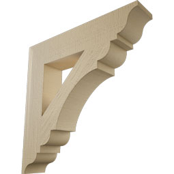Ekena Millwork - BKTUR055X28X28OLY01RCPR - Timberthane Faux Wood Olympic Style Bracket, Traditional Ends, 5 1/2"W x 28"D x 28"H, Primed Tan