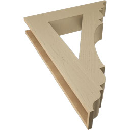 Ekena Millwork - BKTUR055X28X40OLY01RCPR - Timberthane Faux Wood Olympic Style Bracket, Traditional Ends, 5 1/2"W x 28"D x 40"H, Primed Tan