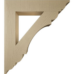 Ekena Millwork - BKTUR055X32X36OLY01RCPR - Timberthane Faux Wood Olympic Style Bracket, Traditional Ends, 5 1/2"W x 32"D x 36"H, Primed Tan