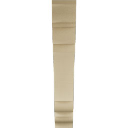 Ekena Millwork - BKTUR055X34X34OLY01RCPR - Timberthane Faux Wood Olympic Style Bracket, Traditional Ends, 5 1/2"W x 34"D x 34"H, Primed Tan