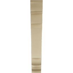 Ekena Millwork - BKTUR055X34X38OLY01RCPR - Timberthane Faux Wood Olympic Style Bracket, Traditional Ends, 5 1/2"W x 34"D x 38"H, Primed Tan